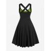 ROSE GAL Womens Plus Size Dresses Wrap V-Neck Gothic Vintage 50S Maxi Dress(Green_10)