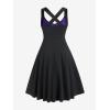 ROSE GAL Womens Plus Size Dresses Wrap V-Neck Gothic Vintage 50S Maxi Dress(Purple_10)