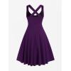 ROSE GAL Womens Plus Size Dresses Wrap V-Neck Gothic Vintage 50S Maxi Dress(Purple_11)