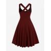 ROSE GAL Womens Plus Size Dresses Wrap V-Neck Gothic Vintage 50S Maxi Dress(Red_11)