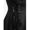 ROSE GAL Womens Plus Size Floral Flocking Tulip Hem Layered Ruffles Lace Up Ruched Heart Buckles Gothic Tank Top(Black)