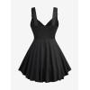 ROSE GAL Womens Plus Size Floral Flocking Tulip Hem Layered Ruffles Lace Up Ruched Heart Buckles Gothic Tank Top(Black)
