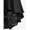 ROSE GAL Womens Plus Size Floral Flocking Tulip Hem Layered Ruffles Lace Up Ruched Heart Buckles Gothic Tank Top(Black)