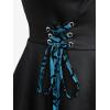 ROSE GAL Womens Plus Size Floral Flocking Tulip Hem Layered Ruffles Lace Up Ruched Heart Buckles Gothic Tank Top(Blue_1)