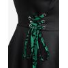 ROSE GAL Womens Plus Size Floral Flocking Tulip Hem Layered Ruffles Lace Up Ruched Heart Buckles Gothic Tank Top(Green_1)