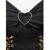 ROSE GAL Womens Plus Size Floral Flocking Tulip Hem Layered Ruffles Lace Up Ruched Heart Buckles Gothic Tank Top(Yellow)