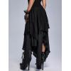 ROSE GAL Womens Plus Size Gothic Lace Overlay Layered Handkerchief Hem Flowy Maxi Skirt(Black_3)