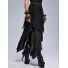 ROSE GAL Womens Plus Size Gothic Lace Overlay Layered Handkerchief Hem Flowy Maxi Skirt(Black_3)