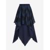 ROSE GAL Womens Plus Size Gothic Lace Overlay Layered Handkerchief Hem Flowy Maxi Skirt(Deep Blue)