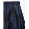 ROSE GAL Womens Plus Size Gothic Lace Overlay Layered Handkerchief Hem Flowy Maxi Skirt(Deep Blue)