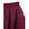 ROSE GAL Womens Plus Size Gothic Lace Overlay Layered Handkerchief Hem Flowy Maxi Skirt(Red)