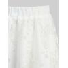 ROSE GAL Womens Plus Size Gothic Lace Overlay Layered Handkerchief Hem Flowy Maxi Skirt(White)
