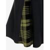 ROSE GAL Women’s Plus Size Gothic Mini Skirt High Waisted Short A-Line School Uniform Skirt(Army Green)