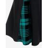 ROSE GAL Women’s Plus Size Gothic Mini Skirt High Waisted Short A-Line School Uniform Skirt(Blue)
