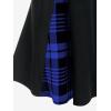 ROSE GAL Women’s Plus Size Gothic Mini Skirt High Waisted Short A-Line School Uniform Skirt(Blue_2)