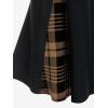 ROSE GAL Women’s Plus Size Gothic Mini Skirt High Waisted Short A-Line School Uniform Skirt(Coffee)