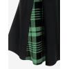ROSE GAL Women’s Plus Size Gothic Mini Skirt High Waisted Short A-Line School Uniform Skirt(Green)