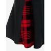 ROSE GAL Women’s Plus Size Gothic Mini Skirt High Waisted Short A-Line School Uniform Skirt(Red)
