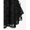 ROSE GAL Womens Plus Size Gothic Skull Lace Overlay Sleeveless Strap Tank Top(Black)