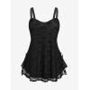 ROSE GAL Womens Plus Size Gothic Skull Lace Overlay Sleeveless Strap Tank Top(Black)