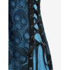 ROSE GAL Womens Plus Size Gothic Skull Lace Overlay Sleeveless Strap Tank Top(Blue)