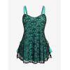 ROSE GAL Womens Plus Size Gothic Skull Lace Overlay Sleeveless Strap Tank Top(Blue_2)