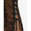 ROSE GAL Womens Plus Size Gothic Skull Lace Overlay Sleeveless Strap Tank Top(Coffee)