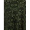 ROSE GAL Womens Plus Size Gothic Skull Lace Overlay Sleeveless Strap Tank Top(Green)