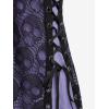 ROSE GAL Womens Plus Size Gothic Skull Lace Overlay Sleeveless Strap Tank Top(Purple)