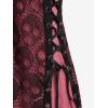 ROSE GAL Womens Plus Size Gothic Skull Lace Overlay Sleeveless Strap Tank Top(Red_1)
