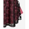 ROSE GAL Womens Plus Size Gothic Skull Lace Overlay Sleeveless Strap Tank Top(Red_1)
