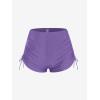 ROSE GAL Womens Plus Size Halter Backless Empire Waist Modest Boyshorts Tankini Swimsuit Set(Purple_2)