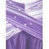 ROSE GAL Womens Plus Size Halter Backless Empire Waist Modest Boyshorts Tankini Swimsuit Set(Purple_2)
