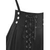 ROSE GAL Women’s Plus Size High Waist Tie Dress Gothic Lace Up Buckles Godet Hem A Line Suspender Skirt(Black-5)