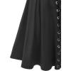 ROSE GAL Women’s Plus Size High Waist Tie Dress Gothic Lace Up Buckles Godet Hem A Line Suspender Skirt(Black-5)