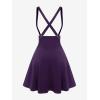 ROSE GAL Women’s Plus Size High Waist Tie Dress Gothic Lace Up Buckles Godet Hem A Line Suspender Skirt(Purple)