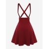 ROSE GAL Women’s Plus Size High Waist Tie Dress Gothic Lace Up Buckles Godet Hem A Line Suspender Skirt(Red)