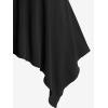 ROSE GAL Womens Plus Size Lace Up Zipper Crisscross Handkerchief Tank Top(Black_10)