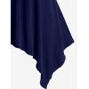 ROSE GAL Womens Plus Size Lace Up Zipper Crisscross Handkerchief Tank Top(Blue)