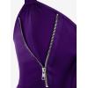 ROSE GAL Womens Plus Size Lace Up Zipper Crisscross Handkerchief Tank Top(Purple)