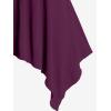 ROSE GAL Womens Plus Size Lace Up Zipper Crisscross Handkerchief Tank Top(Purple_3)