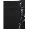 ROSE GAL Women’s Plus Size Mini A-Line Gothic Skirt Casual Plain Chain Detail High Waisted Short Stitching Plaid Pleated(Black)