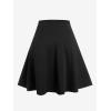 ROSE GAL Women’s Plus Size Mini A-Line Gothic Skirt Casual Plain Chain Detail High Waisted Short Stitching Plaid Pleated(Black)