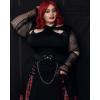 ROSE GAL Women’s Plus Size Mini A-Line Gothic Skirt Casual Plain Chain Detail High Waisted Short Stitching Plaid Pleated(Black-2)