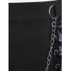 ROSE GAL Women’s Plus Size Mini A-Line Gothic Skirt Casual Plain Chain Detail High Waisted Short Stitching Plaid Pleated(Purple)