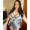 ROSE GAL Womens Plus Size Tribal Geo Print Crisscross Padded Boyshorts Tankini Swimsuit(Black_7)