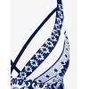 ROSE GAL Womens Plus Size Tribal Geo Print Crisscross Padded Boyshorts Tankini Swimsuit(Blue_1)