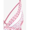 ROSE GAL Womens Plus Size Tribal Geo Print Crisscross Padded Boyshorts Tankini Swimsuit(Pink_1)