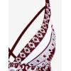 ROSE GAL Womens Plus Size Tribal Geo Print Crisscross Padded Boyshorts Tankini Swimsuit(Red_1)