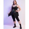 ROSE GAL Womens Plus Size Tunic Tops 2022 Fall Casual Long Sleeve T-Shirt Goth Shirt V Neck Loose Blouses Swing Tunic(Black_1)
